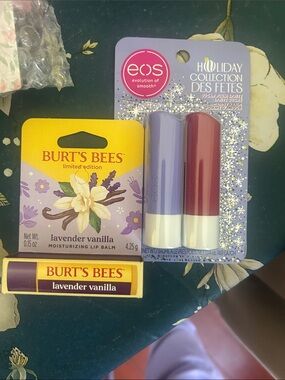Burt's Bees Lavender Vanilla Lip Balm - Purple & Yellow Packaging